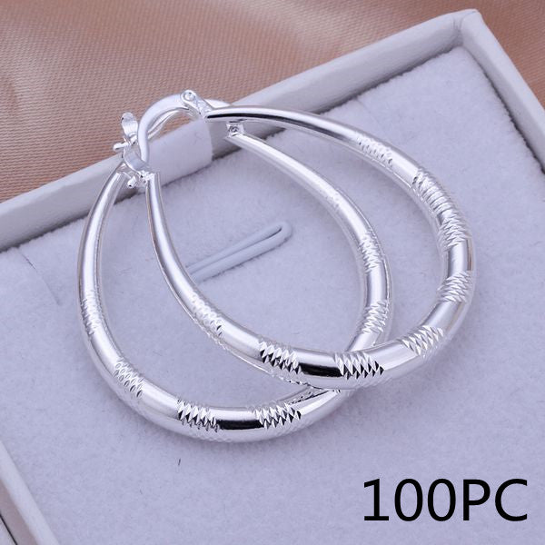 Silver Hoop Earrings, Silver Jewelry for Her, European And American, Creative Hoop Earrings, Earring Gifts