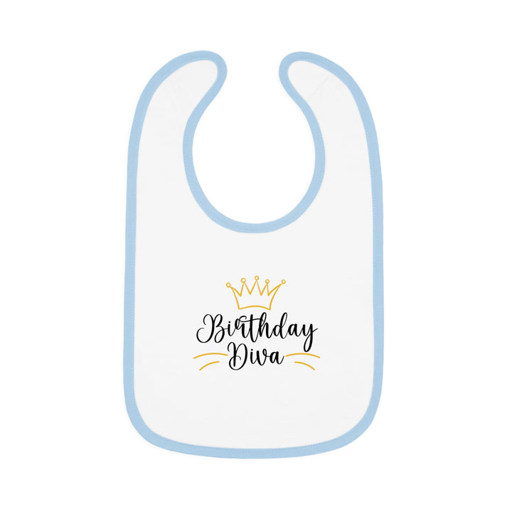 Birthday Diva Baby Bib, Birthday Bib for Baby Girl, Novelty Birthday Gifts for Baby, Baby Contrast Trim Jersey Bib