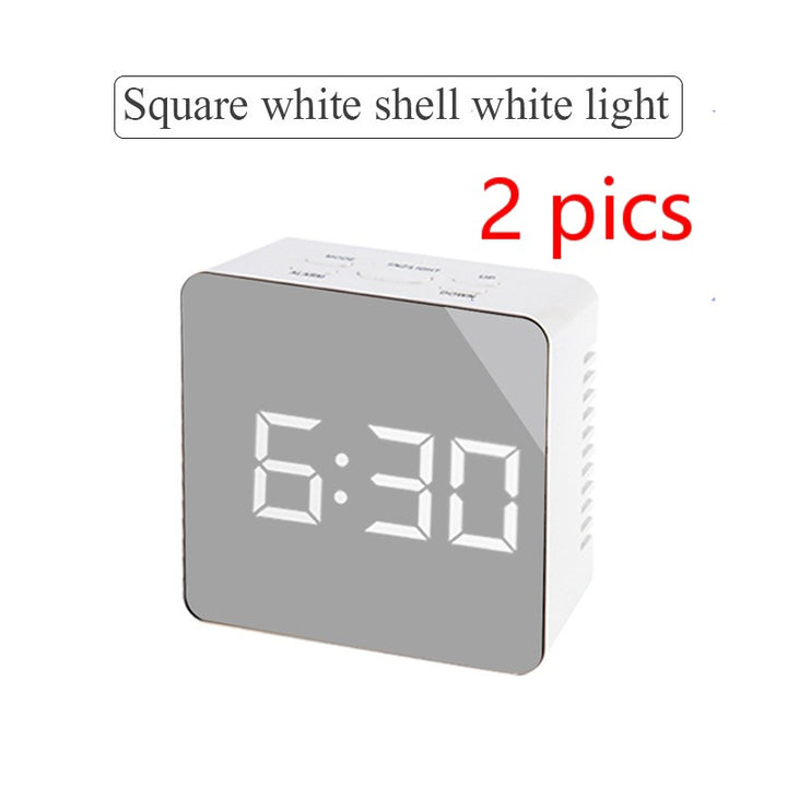 Digital LED multi-function mirror clock