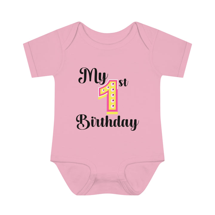 First Birthday Onesie, Baby Girl First Birthday Commemorative Shirt, Infant Baby Rib Bodysuit, Birthday Milestone Gifts for Baby