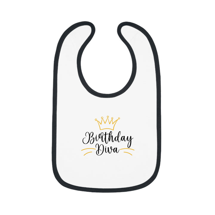 Birthday Diva Baby Bib, Birthday Bib for Baby Girl, Novelty Birthday Gifts for Baby, Baby Contrast Trim Jersey Bib