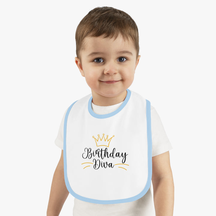 Birthday Diva Baby Bib, Birthday Bib for Baby Girl, Novelty Birthday Gifts for Baby, Baby Contrast Trim Jersey Bib