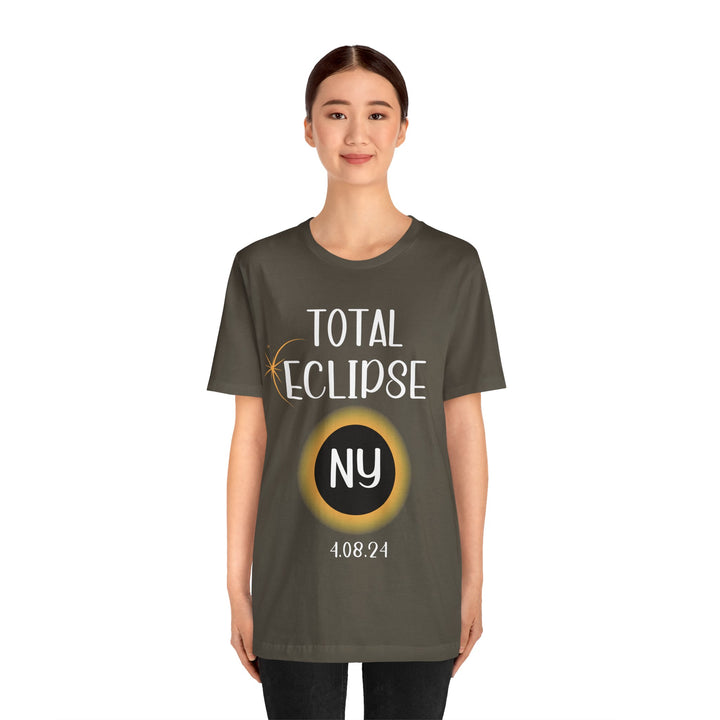 Total Solar Eclipse New York T-shirt, Solar Eclipse Apparel, Unisex Jersey Short Sleeve Tee, Eclipse Memorabilia, Solar Eclipse Gift 2024