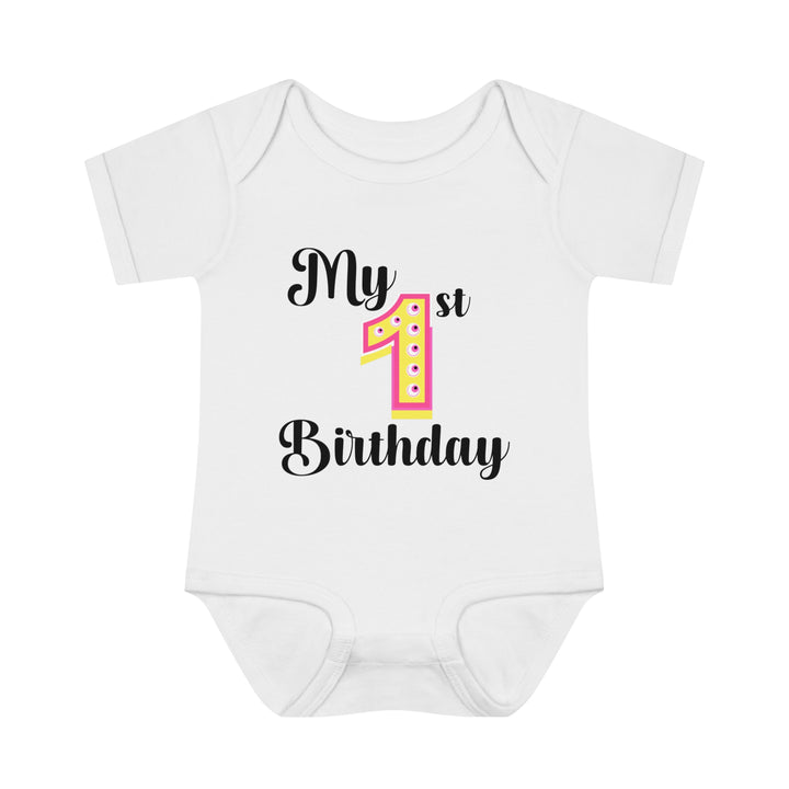 First Birthday Onesie, Baby Girl First Birthday Commemorative Shirt, Infant Baby Rib Bodysuit, Birthday Milestone Gifts for Baby