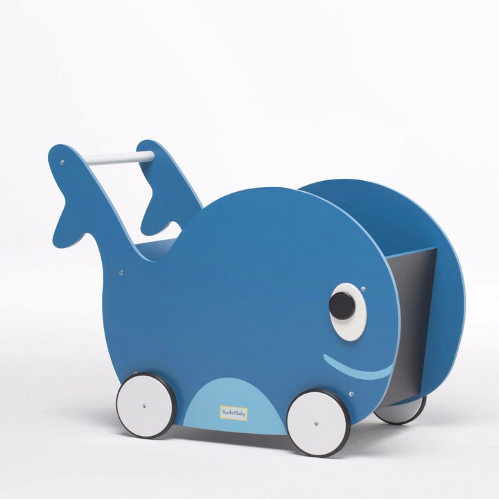 Whale Push Toy and Toy Storage Container for Children