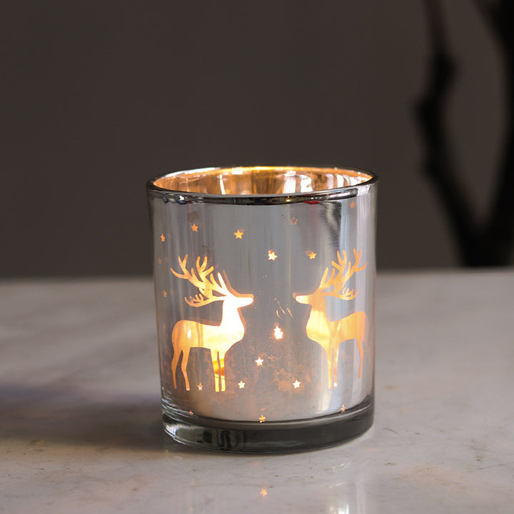 Beautiful Christmas Candle, Holiday Decoration, Holiday Candle Holder, Reindeer Candle Holder Decoration