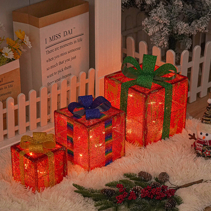 Decorative Christmas Gift Box Three Piece Set