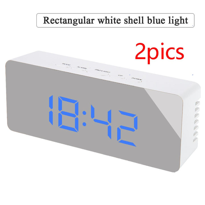 Digital LED multi-function mirror clock