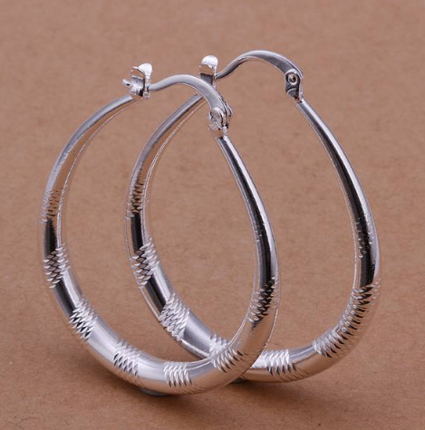 Silver Hoop Earrings, Silver Jewelry for Her, European And American, Creative Hoop Earrings, Earring Gifts