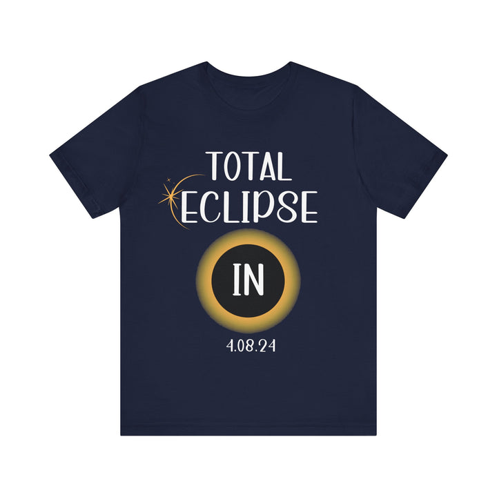 Total Solar Eclipse Indiana T-shirt, Solar Eclipse Apparel, Unisex Jersey Short Sleeve Tee, Eclipse Memorabilia, Solar Eclipse Gift 2024