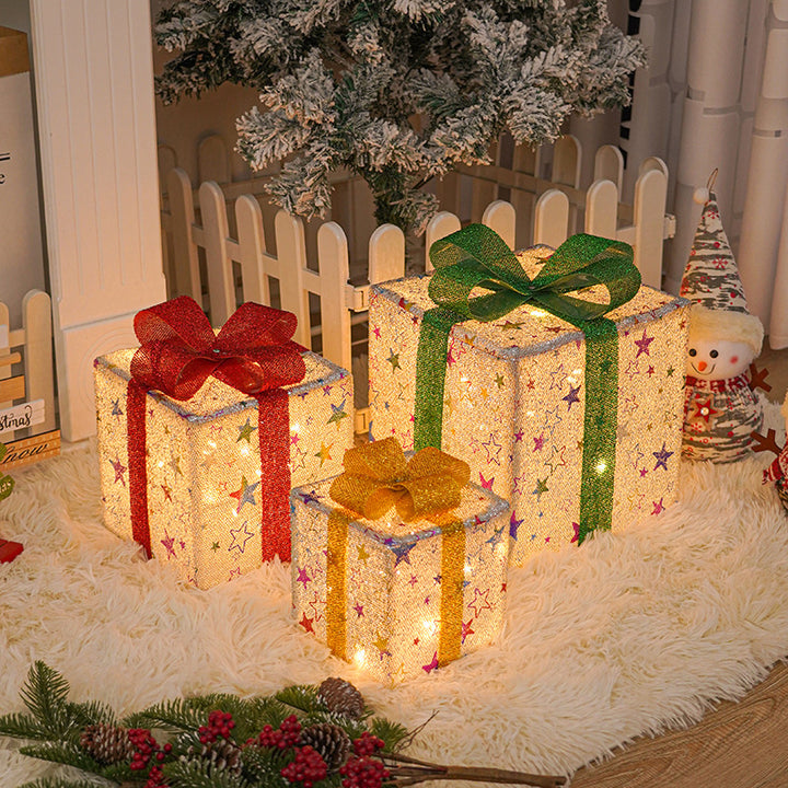 Decorative Christmas Gift Box Three Piece Set