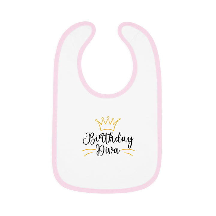 Birthday Diva Baby Bib, Birthday Bib for Baby Girl, Novelty Birthday Gifts for Baby, Baby Contrast Trim Jersey Bib