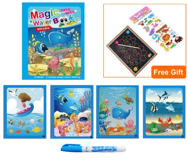 Magic Water Drawing Coloring  Book, Coloring Book for Children, Creative Thinkers Gift Idea