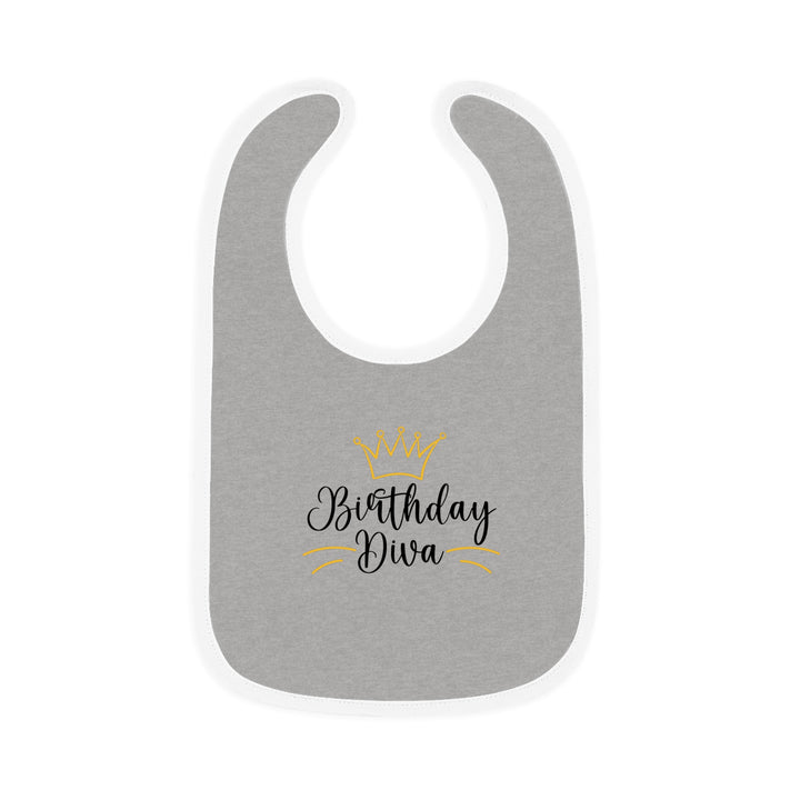 Birthday Diva Baby Bib, Birthday Bib for Baby Girl, Novelty Birthday Gifts for Baby, Baby Contrast Trim Jersey Bib