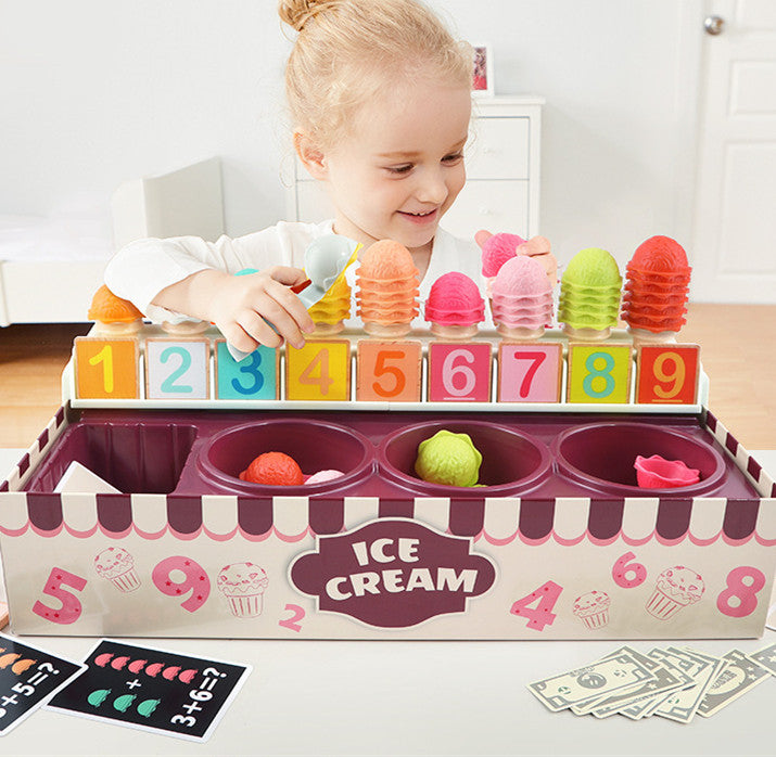 Ice Cream Math Toy For Children, New Play House Ice Cream Math Kitchen Toys For Children Imitating Role Play Game Girls Toys Educational Toy