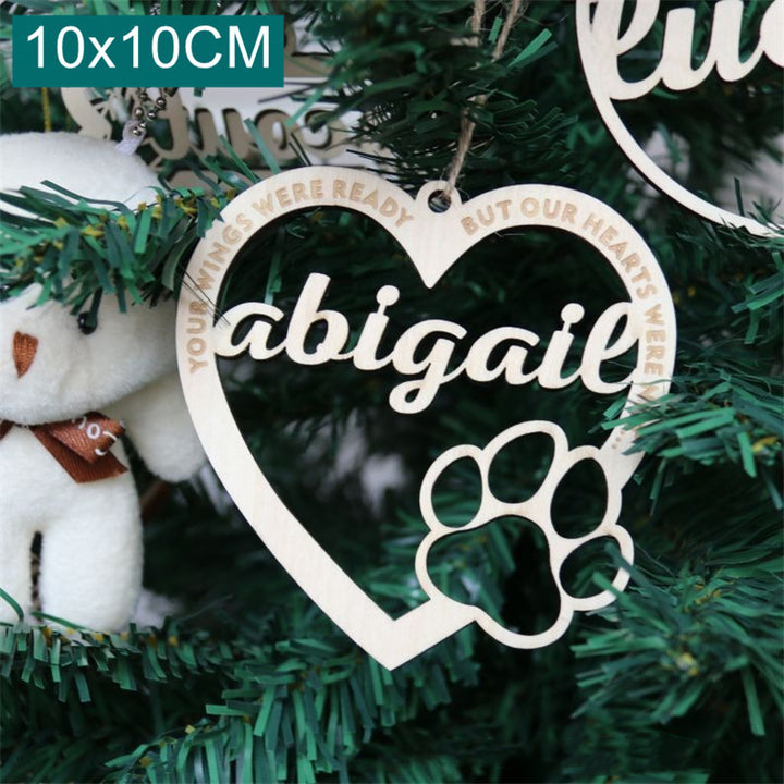 Custom Pet Ornaments, Christmas Tree Ornaments, Wooden Pendant, Mini Holiday Love