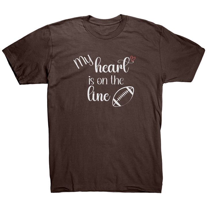 Football Apparel, Football Gifts for Mom, My Heart is On the Line, Soft Jersey unisex Tee, Athlete Gifts for Mom, Sports Tee