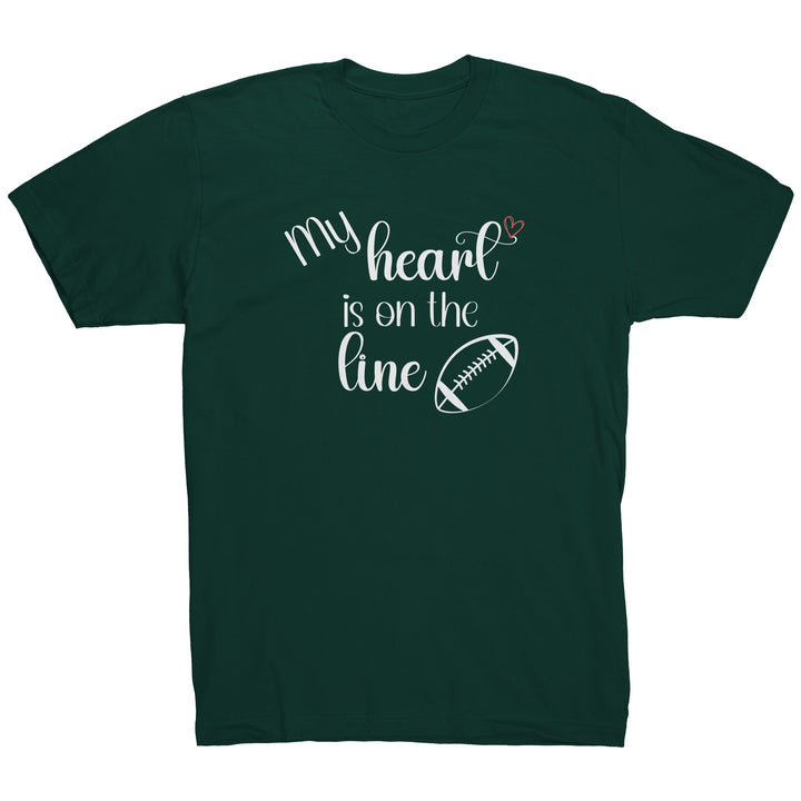 Football Apparel, Football Gifts for Mom, My Heart is On the Line, Soft Jersey unisex Tee, Athlete Gifts for Mom, Sports Tee