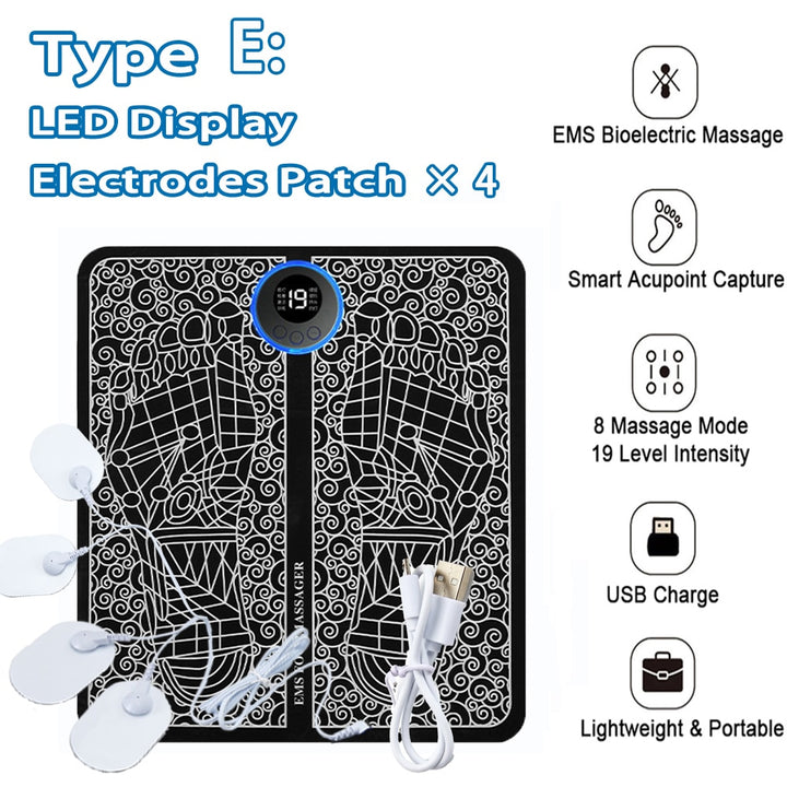 EMS Foot Massager, Foot Therapy, Relaxation and Pain Relief, Low Frequency EMS technology, Health and Beauty Products,