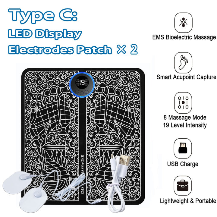 EMS Foot Massager, Foot Therapy, Relaxation and Pain Relief, Low Frequency EMS technology, Health and Beauty Products,