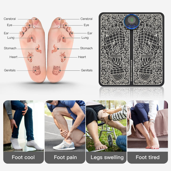 EMS Foot Massager, Foot Therapy, Relaxation and Pain Relief, Low Frequency EMS technology, Health and Beauty Products,