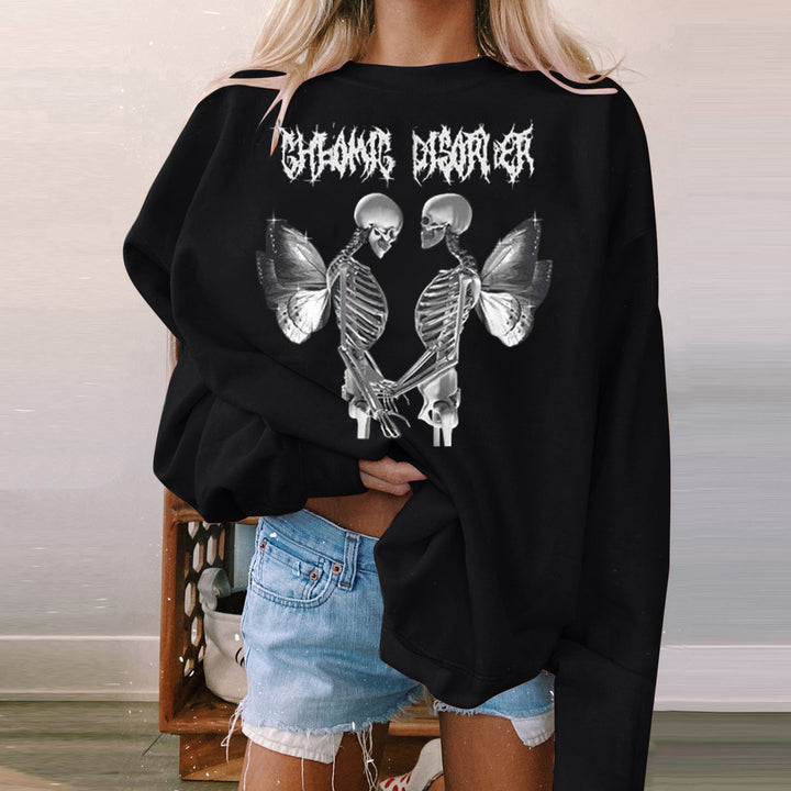 Halloween Women's Long Sleeve Casual Print Padded Sweatshirt