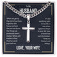 Personalized Artisan Cross Necklace - For Husband Love Your Wife