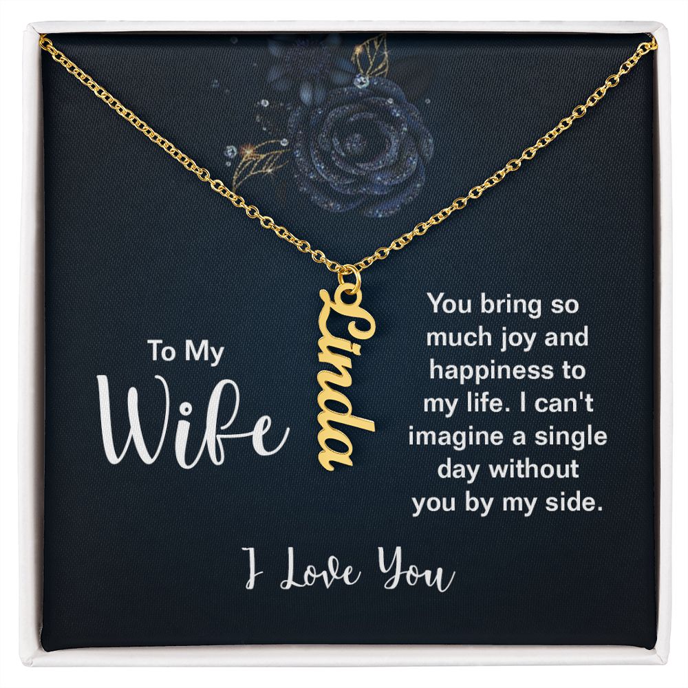 Customized Vertical Name Necklace - For Wife From Husband