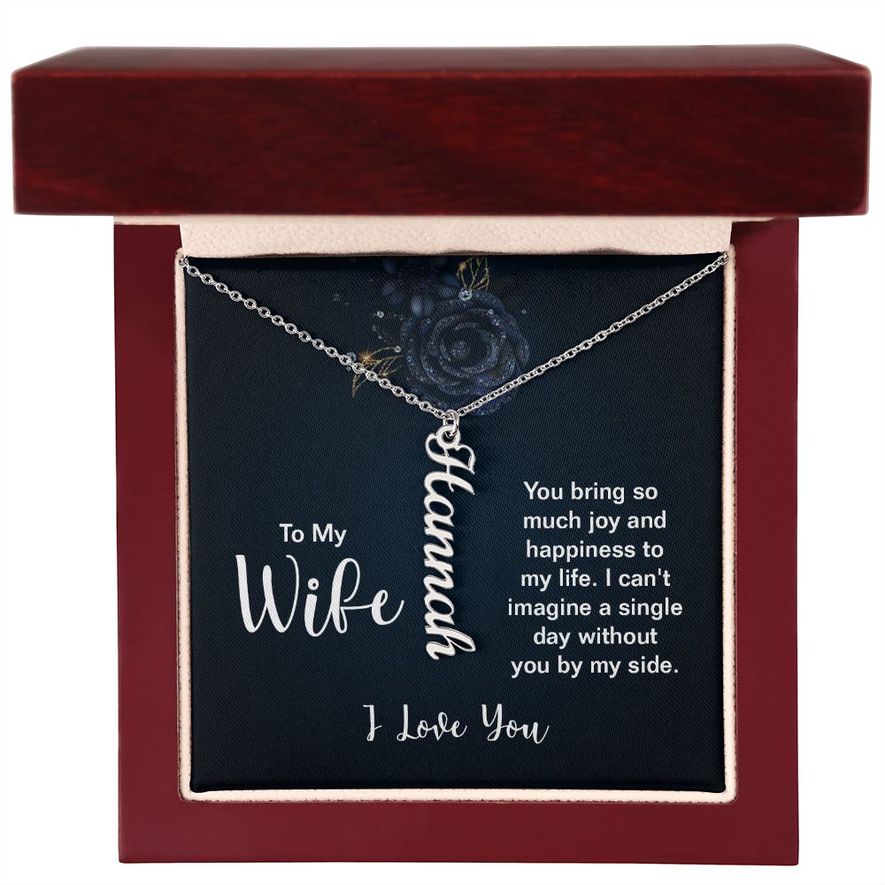 Customized Vertical Name Necklace - For Wife From Husband