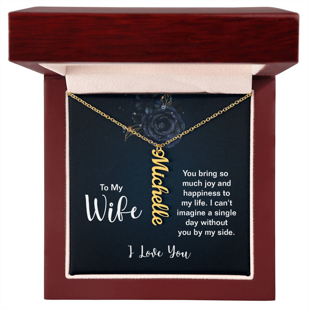 Customized Vertical Name Necklace - For Wife From Husband