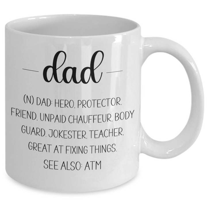 Funny Dad Mug, Hero Dad Coffee Cup, Novelty Father's Day Gifts for Dad, For Dad's Birthday from Son, from Daughter,