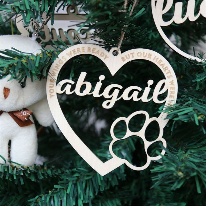 Custom Pet Ornaments, Christmas Tree Ornaments, Wooden Pendant, Mini Holiday Love