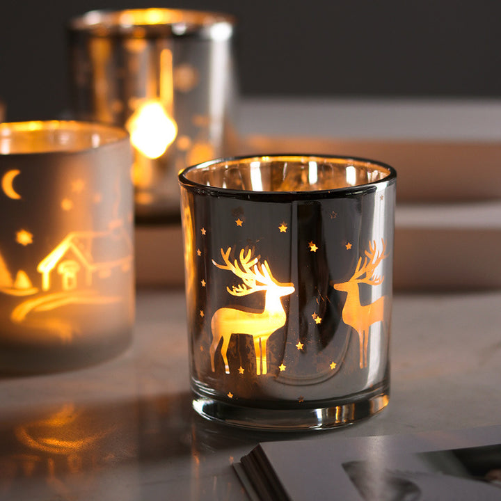 Beautiful Christmas Candle, Holiday Decoration, Holiday Candle Holder, Reindeer Candle Holder Decoration