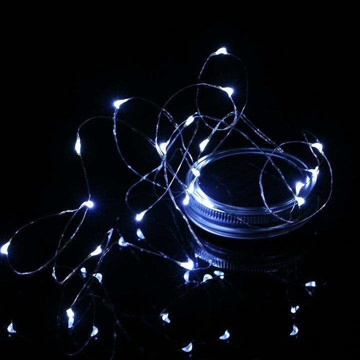 Solar Powered Fairy Lights, 2X Solar, Mason Jar Lid, Insert Fairy String Light, 20 LED Jar Included, Home and Garden Decor