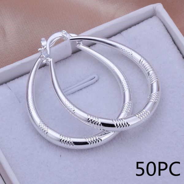 Silver Hoop Earrings, Silver Jewelry for Her, European And American, Creative Hoop Earrings, Earring Gifts