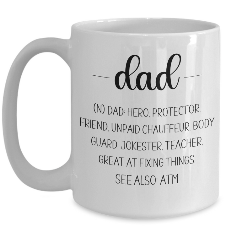 Funny Dad Mug, Hero Dad Coffee Cup, Novelty Father's Day Gifts for Dad, For Dad's Birthday from Son, from Daughter,