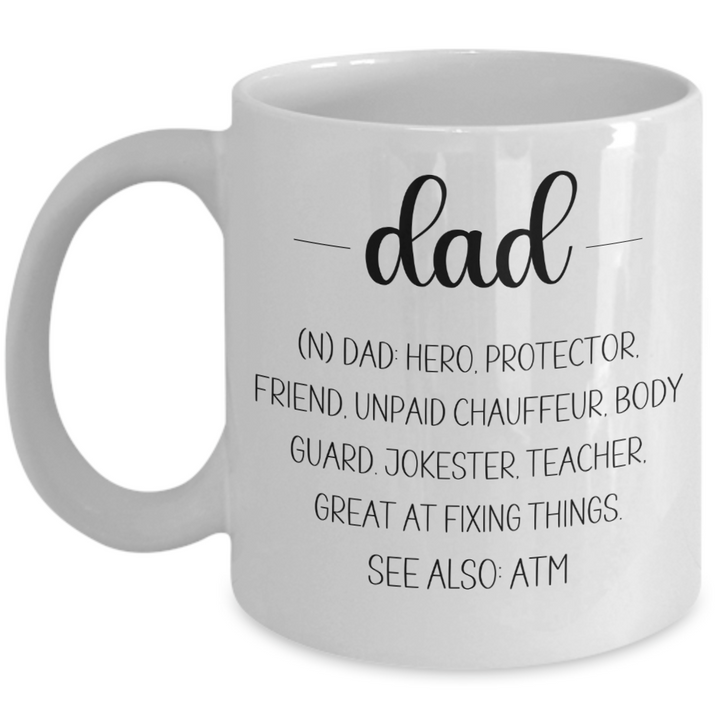 Funny Dad Mug, Hero Dad Coffee Cup, Novelty Father's Day Gifts for Dad, For Dad's Birthday from Son, from Daughter,