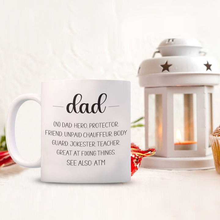 Funny Dad Mug, Hero Dad Coffee Cup, Novelty Father's Day Gifts for Dad, For Dad's Birthday from Son, from Daughter,