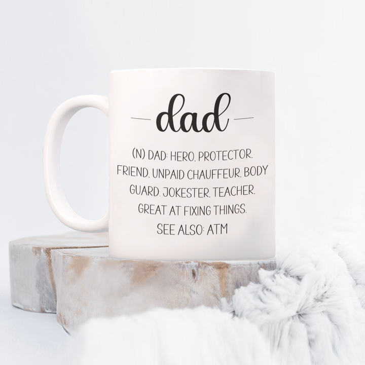 Funny Dad Mug, Hero Dad Coffee Cup, Novelty Father's Day Gifts for Dad, For Dad's Birthday from Son, from Daughter,