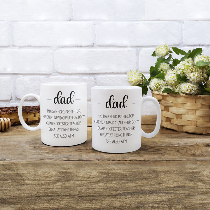 Funny Dad Mug, Hero Dad Coffee Cup, Novelty Father's Day Gifts for Dad, For Dad's Birthday from Son, from Daughter,