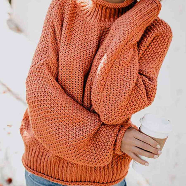 Chunky Pullover Turtleneck Sweater, Dropped Shoulder Sweater, Trendy Apparel For Women, Cute and Comfy Fall Sweater,