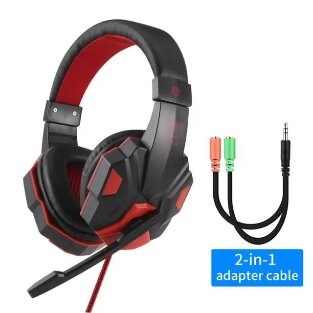 Led Light Wired Gamer Headset, USB Wired Gaming Headset, Gift for Gamers, Over Ear Headphones, Earbud for PS4 PC Laptop Xbox One PS5 Controller Nintendo Switch, with LED Light, Passive Noise Cancelling