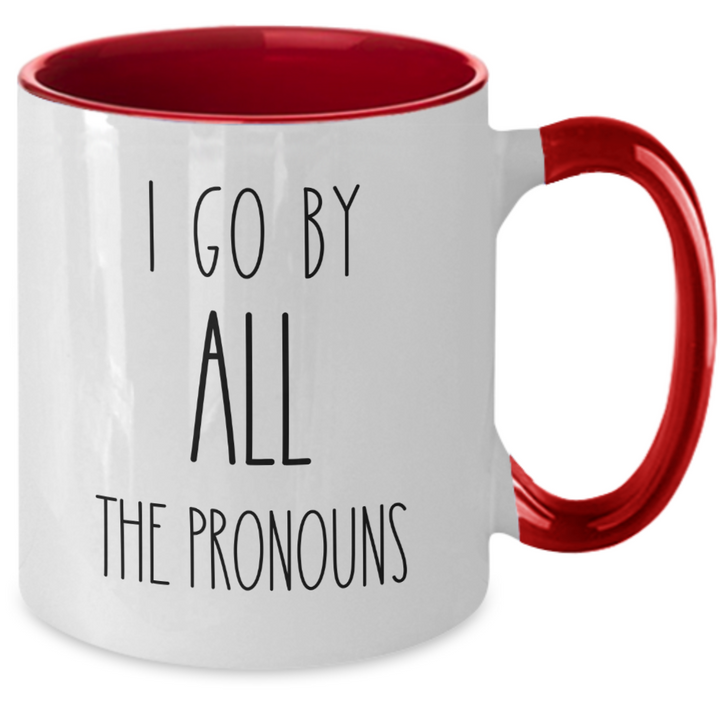 Funny Non-binary Mug, Nonbinary Two Toned Coffee Cup, Novelty Pronoun Present, Pronoun Present for Friends and Family, Nonbinary Birthday, Trendy Sayings