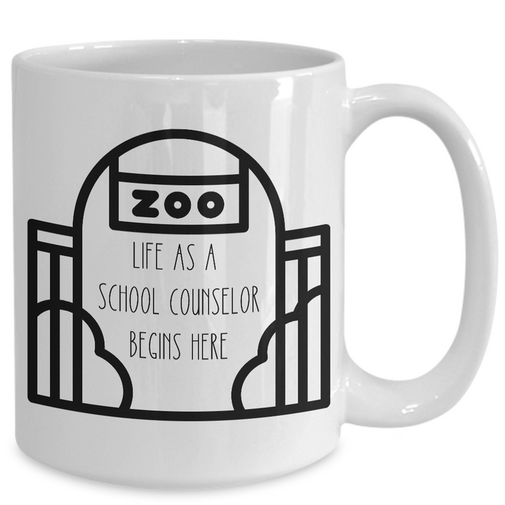 Funny School Counselor Mug, Coffee Cup Gift Counselor, National School Counseling Appreciation Week, Staff Teacher Apprecation, School Is a Zoo