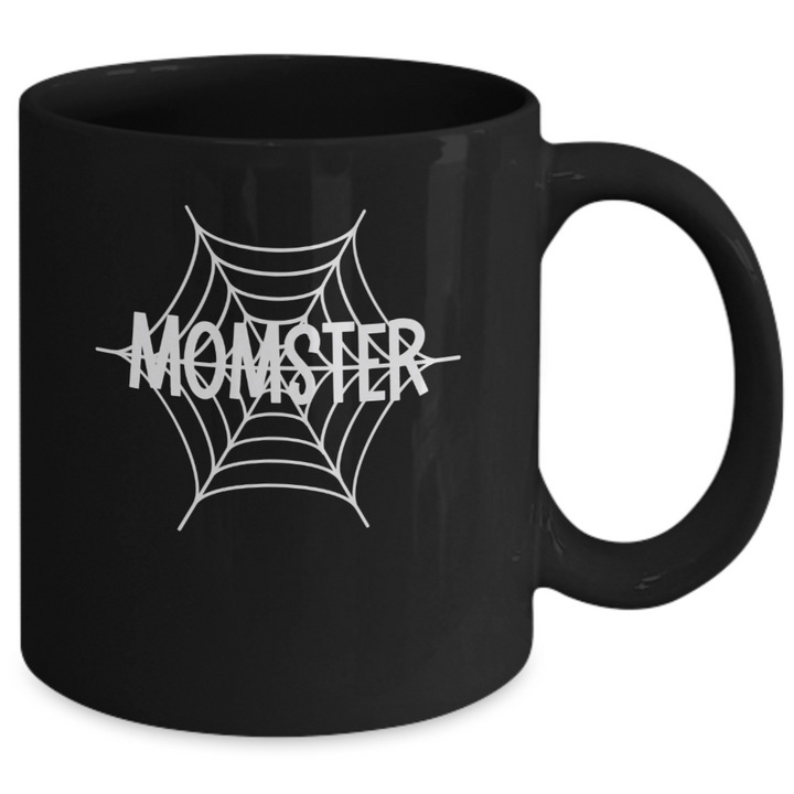 Momster Halloween Mug, Black Halloween Momster Coffee Cup, Halloween Presents for Mom, Housewarming Fall Drinkware