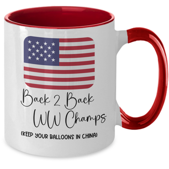 Funny USA Mug, Chinese Balloon Two Toned Political Coffee Cup, Trending Political Satire Topic, Biden Administration, Gifts for Veteran's Birthday