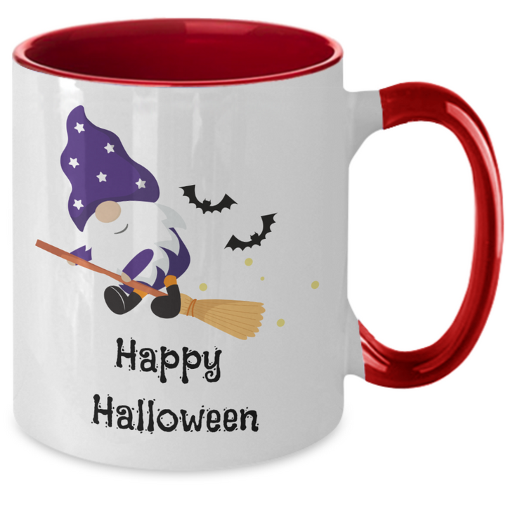 Happy Halloween Two Toned Coffee Mug, Halloween Gnome Housewarming Decor, Fall Decorations for Friends