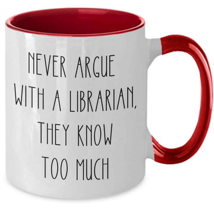 Funny Librarian Coffee Cup, Two Toned Librarian Mug, School Library Month, Librarian Appreciation Gifts, Fun Present for School Librarian
