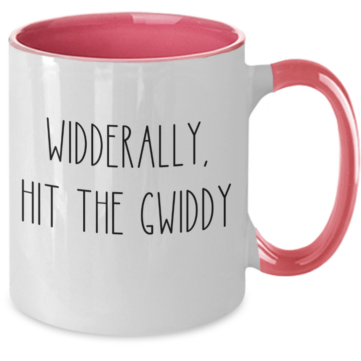 Funny Hit the Griddy Mug, Trending Topics 2023, Two Toned Coffee Cup, Widderally Hit the Gwiddy, Griddy Gifts for Friends and Family, Trendy Mug Sayings