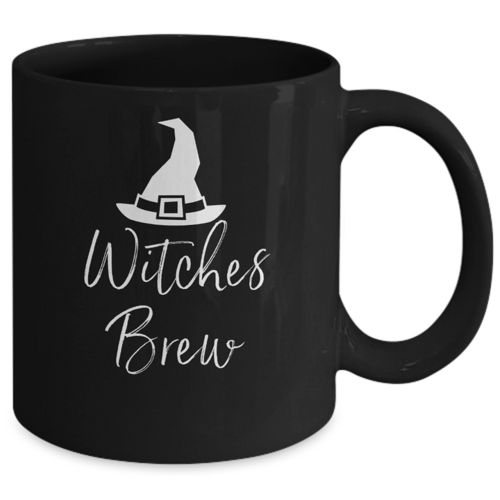 Witches Brew Halloween Mug, Witch Coffee Cup, Black Halloween Ceramic Mug, Halloween Housewarming Decor for Friends and Family